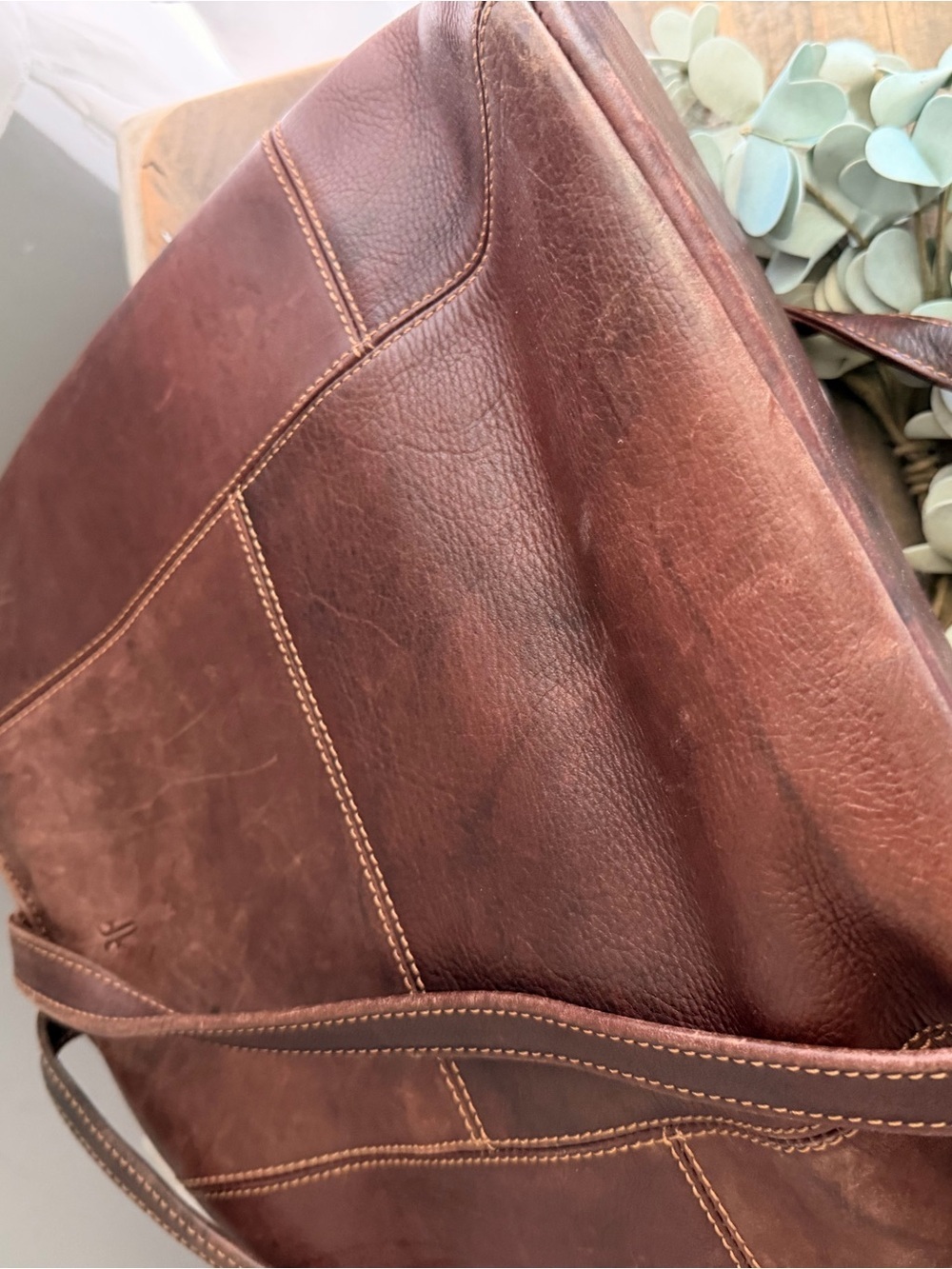 Frye Dark Brown Leather Backpack - Picture 6 of 7